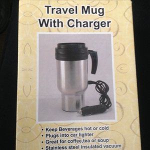 20 oz. Stainless Steel Travel Mug With Auto Charger